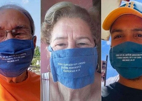 À Cuba, des pasteurs portent des masques avec des versets bibliques pour «témoigner de l'Évangile»