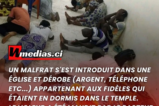 Agboville : Vol audacieux lors d’une veillée de prière, l’église ciblée en pleine nuit