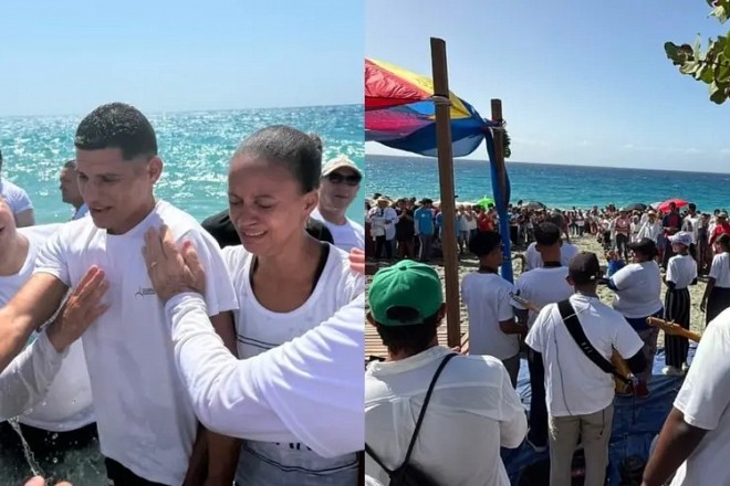 Plus de 300 personnes baptisées sur une plage à Cuba